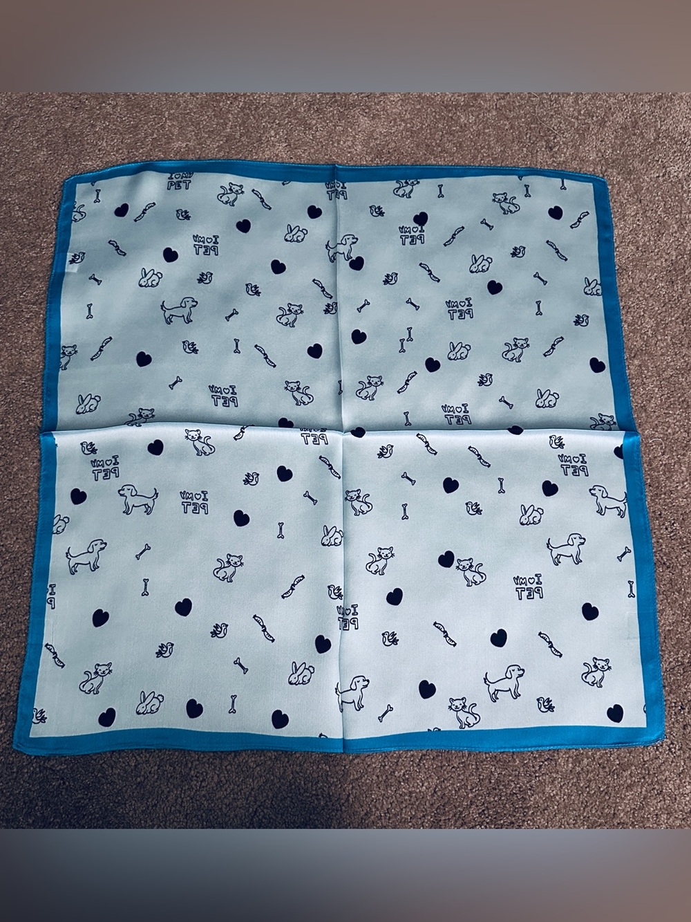 100% Mulberry Silk Scarf - Dog and Cat